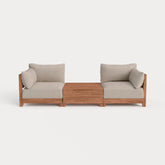Dwell™ Modular Teak Outdoor 2-Seater + Storage Coffee Table | Classic Canvas in Sand