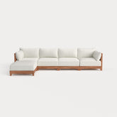 Dwell™ Modular Teak Outdoor 4-Seater Sofa Sectional | Classic Canvas in Cloud