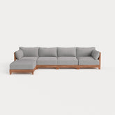 Dwell™ Modular Teak Outdoor 4-Seater Sofa Sectional | Classic Canvas in Stone Gray