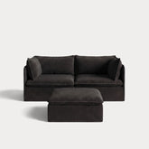 Modular Outdoor Washable 2-Seater + Ottoman | Classic Canvas in Charcoal