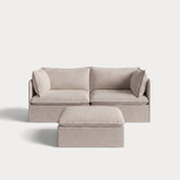 Modular Outdoor Washable 2-Seater + Ottoman | Classic Canvas in Sand