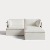 Modular Outdoor Washable 2-Seater Sectional | Classic Canvas in Cloud
