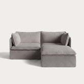 Modular Outdoor Washable 2-Seater Sectional | Nano Slubweave in Haze Gray