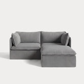 Modular Outdoor Washable 2-Seater Sectional | Classic Canvas in Stone Gray