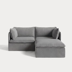 Modular Outdoor Washable 2-Seater Sectional | Classic Canvas in Stone Gray