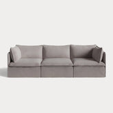 Modular Outdoor Washable 3-Seater | Nano Slubweave in Haze Gray