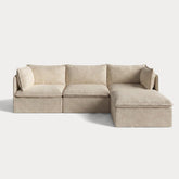 Modular Outdoor Washable 3-Seater Sectional | Alfresco Boucle in Cashew
