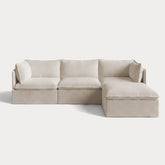 Modular Outdoor Washable 3-Seater Sectional | Nano Slubweave in Chai