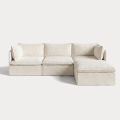 Modular Outdoor Washable 3-Seater Sectional | Alfresco Boucle in Creme