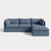 Modular Outdoor Washable 3-Seater Sectional | Classic Canvas in Ocean
