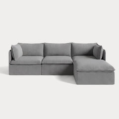 Modular Outdoor Washable 3-Seater Sectional | Classic Canvas in Stone Gray