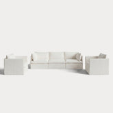 Modular Outdoor Washable 3-Seater Sofa + Armchair Set | Classic Canvas in Cloud