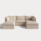Modular Outdoor Washable 3-Seater U-Sectional | Alfresco Boucle in Cashew