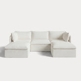 Modular Outdoor Washable 3-Seater U-Sectional | Classic Canvas in Cloud