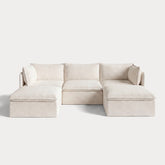 Modular Outdoor Washable 3-Seater U-Sectional | Alfresco Boucle in Creme