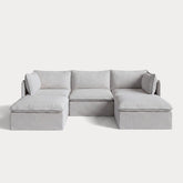 Modular Outdoor Washable 3-Seater U-Sectional | Nano Slubweave in Mist