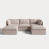 Modular Outdoor Washable 3-Seater U-Sectional | Classic Canvas in Sand