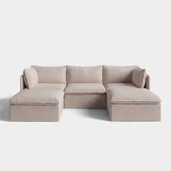 Modular Outdoor Washable 3-Seater U-Sectional | Classic Canvas in Sand
