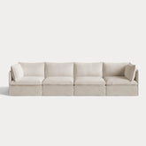 Modular Outdoor Washable 4-Seater | Nano Slubweave in Chai