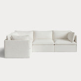 Modular Outdoor Washable 4-Seater Corner Sectional | Classic Canvas in Cloud