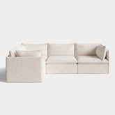 Modular Outdoor Washable 4-Seater Corner Sectional | Alfresco Boucle in Creme