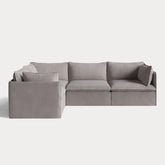 Modular Outdoor Washable 4-Seater Corner Sectional | Nano Slubweave in Haze Gray