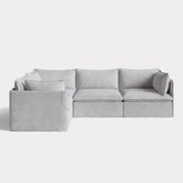 Modular Outdoor Washable 4-Seater Corner Sectional | Nano Slubweave in Mist