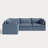 Modular Outdoor Washable 4-Seater Corner Sectional | Classic Canvas in Ocean
