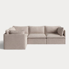 Modular Outdoor Washable 4-Seater Corner Sectional | Classic Canvas in Sand