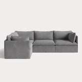 Modular Outdoor Washable 4-Seater Corner Sectional | Classic Canvas in Stone Gray