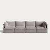 Modular Outdoor Washable 4-Seater | Nano Slubweave in Haze Gray
