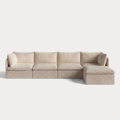 Modular Outdoor Washable 4-Seater Sectional | Alfresco Boucle in Cashew