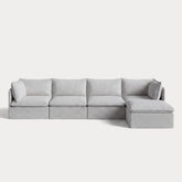 Modular Outdoor Washable 4-Seater Sectional | Nano Slubweave in Mist