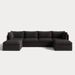 Modular Outdoor Washable 4-Seater U-Sectional | Classic Canvas in Charcoal