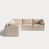 Modular Outdoor Washable 5-Seater Corner Sectional | Alfresco Boucle in Cashew