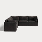 Modular Outdoor Washable 5-Seater Corner Sectional | Classic Canvas in Charcoal