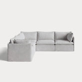 Modular Outdoor Washable 5-Seater Corner Sectional | Nano Slubweave in Mist