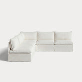 Modular Outdoor Washable 5-Seater Open-Ends Corner Sectional | Classic Canvas in Cloud