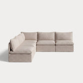 Modular Outdoor Washable 5-Seater Open-Ends Corner Sectional | Classic Canvas in Sand