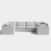 Modular Outdoor Washable 6-Seater U-Sectional | Nano Slubweave in Mist