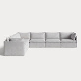 Modular Outdoor Washable 7-Seater Corner Sectional | Nano Slubweave in Mist