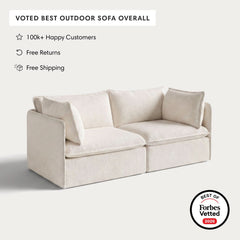 Modular Outdoor Washable 2-Seater | Alfresco Boucle in Creme
