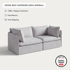 Modular Outdoor Washable 2-Seater | Nano Slubweave in Mist