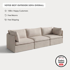 Modular Outdoor Washable 3-Seater | Classic Canvas in Sand
