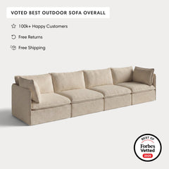 Modular Outdoor Washable 4-Seater | Alfresco Boucle in Cashew