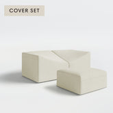 All-Season Outdoor Protective Cover Set for Washable 2-Seater + Ottoman