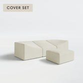 All-Season Outdoor Protective Cover Set for Washable 3-Seater + Ottoman
