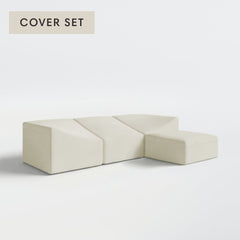 All-Season Outdoor Protective Cover Set for Washable 3-Seater Sectional