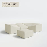 All-Season Outdoor Protective Cover Set for Washable 4-Seater Corner Sectional + Ottoman