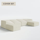 All-Season Outdoor Protective Cover Set for Washable 4-Seater U-Sectional